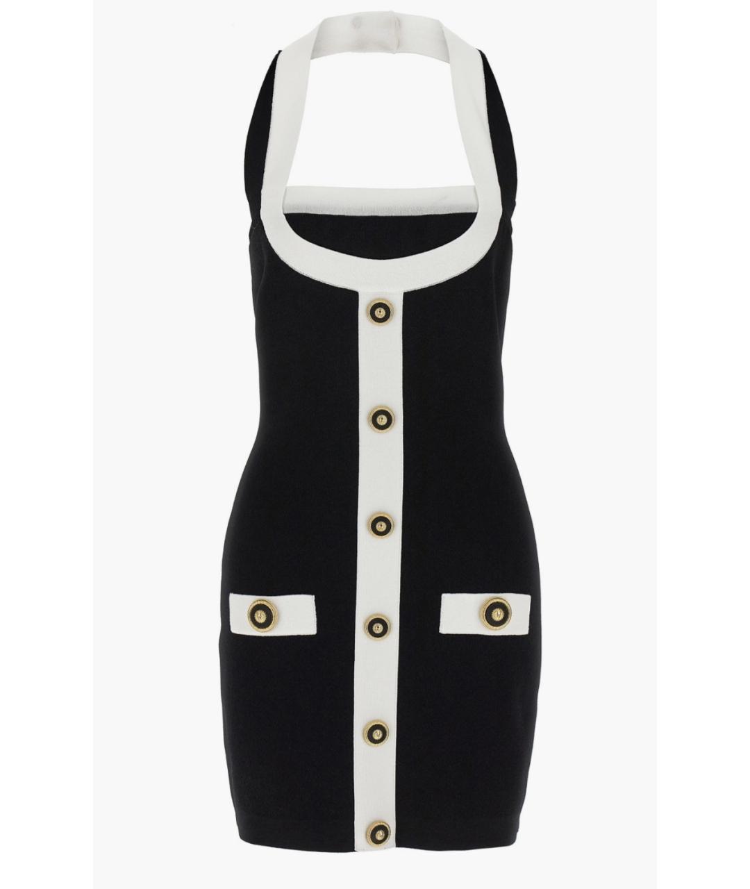 BALMAIN Черное вискозное повседневное платье, фото 5