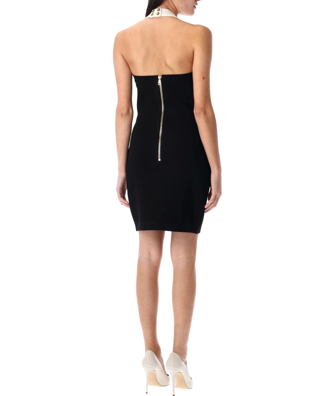 BALMAIN Черное вискозное повседневное платье, фото 3