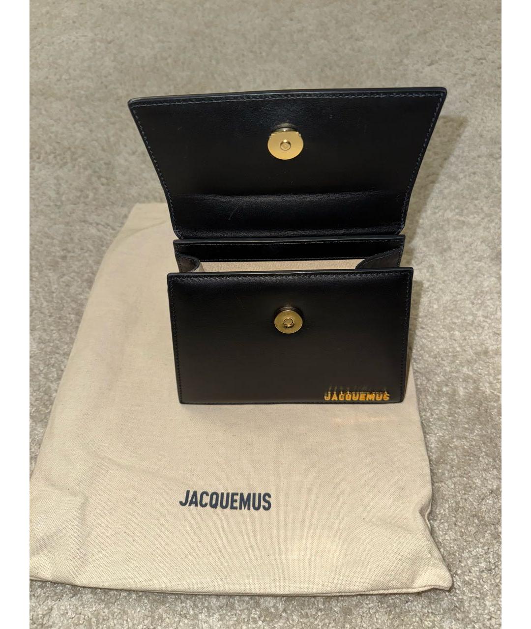 JACQUEMUS Черная кожаная сумка с короткими ручками, фото 4