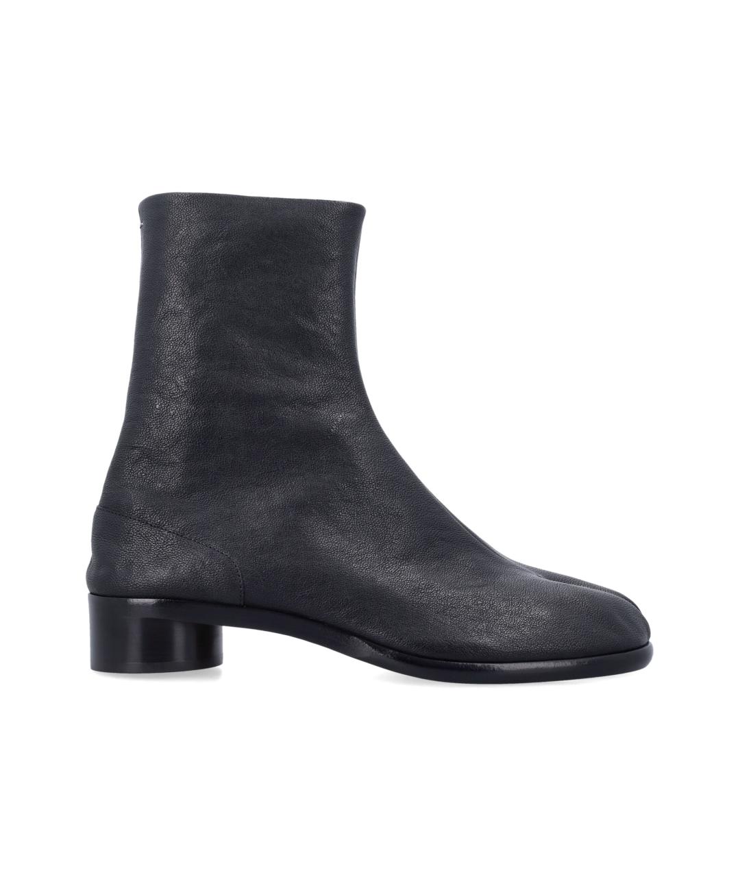MAISON MARGIELA Черные кожаные высокие ботинки, фото 1