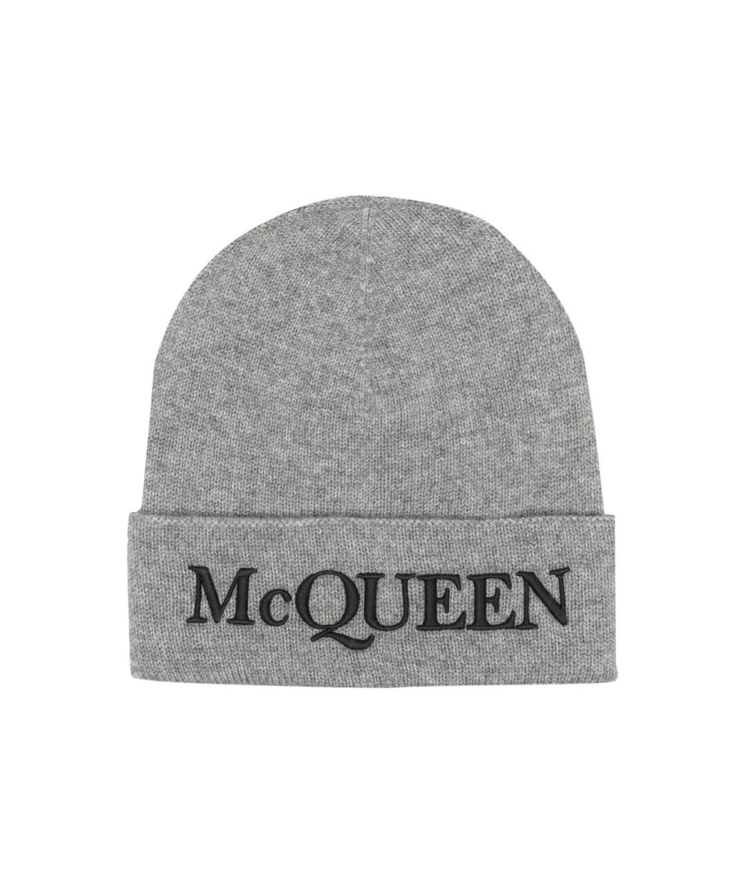 ALEXANDER MCQUEEN Серая кашемировая шапка, фото 1