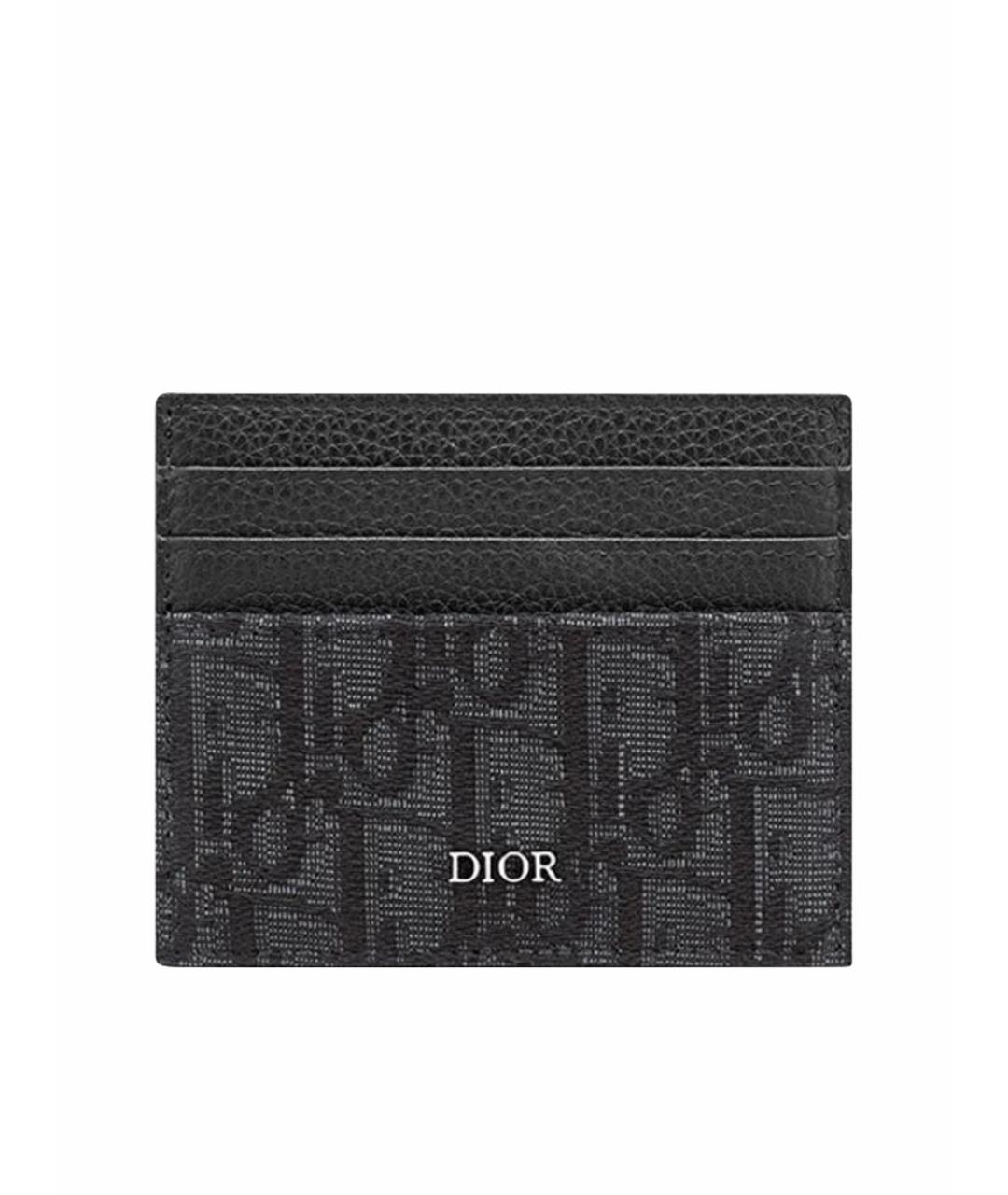 CHRISTIAN DIOR Черный кожаный кардхолдер, фото 1