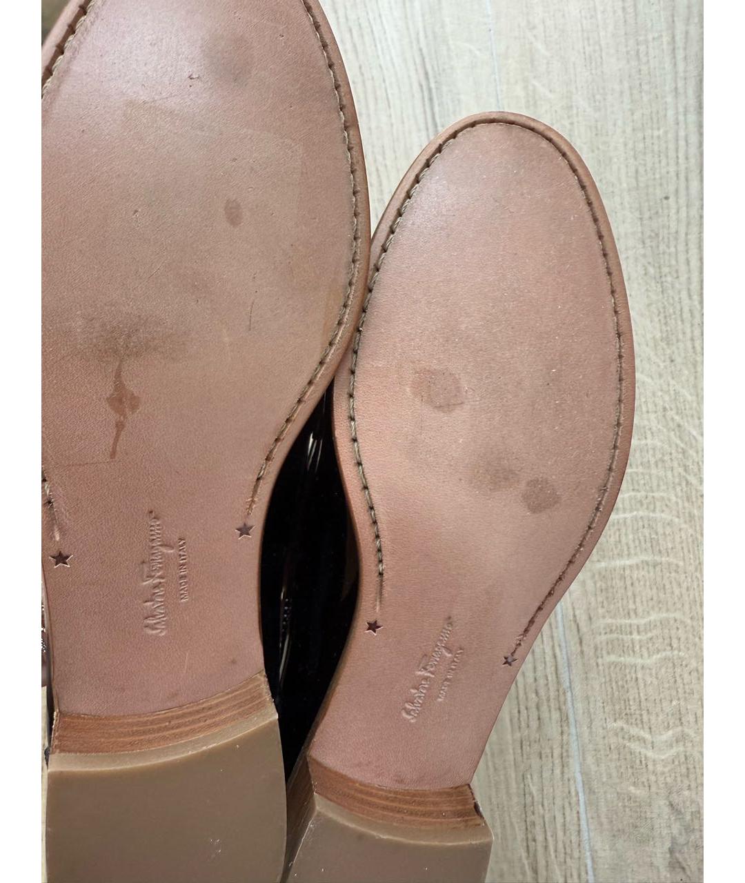 FERRAGAMO Черные лоферы из лакированной кожи, фото 5