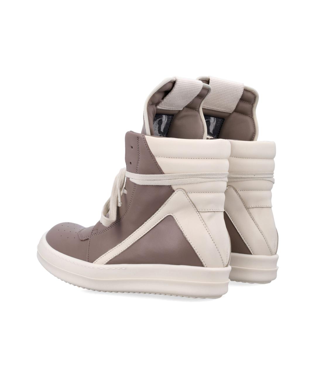 RICK OWENS Коричневые кожаные кроссовки, фото 4
