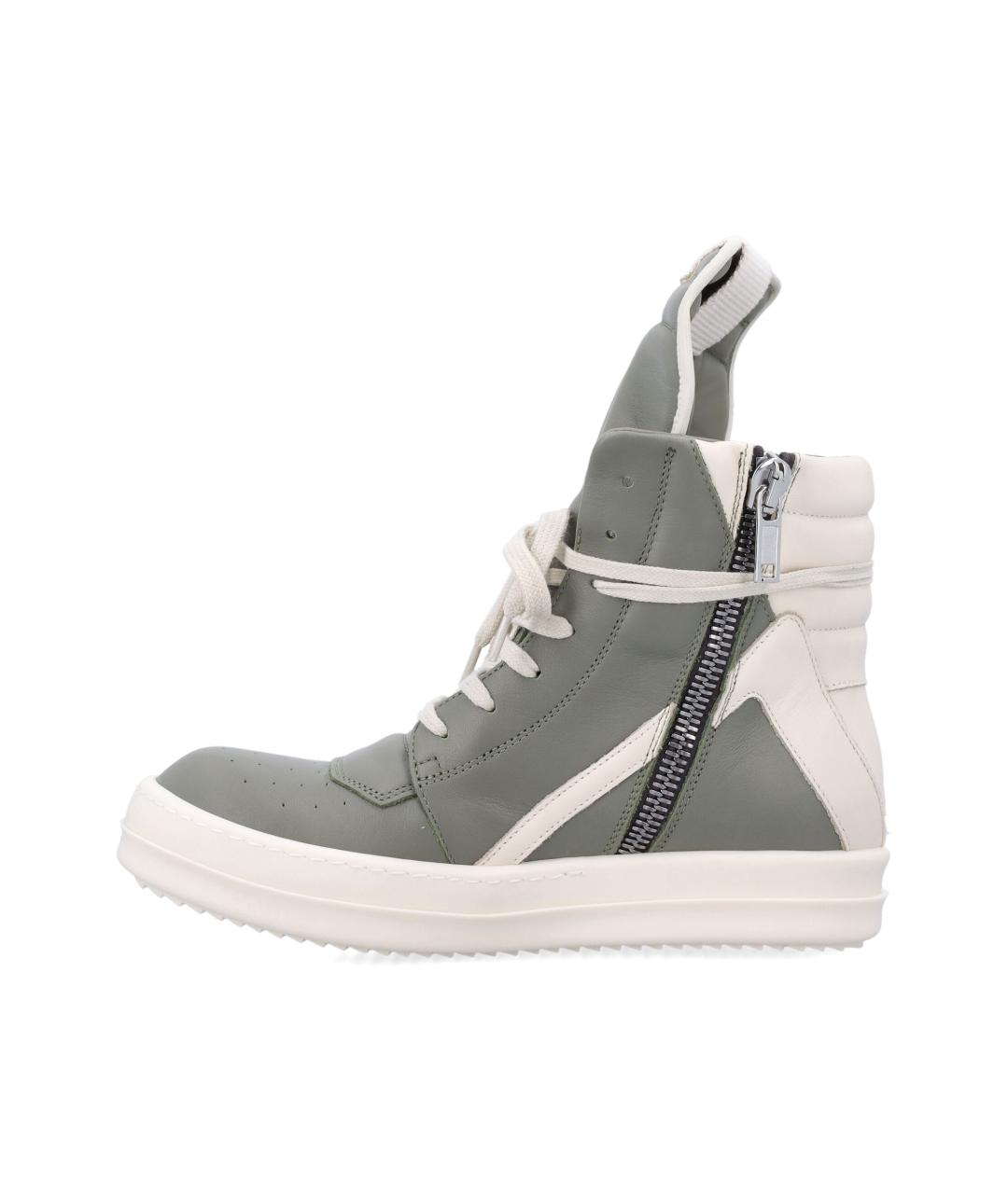 RICK OWENS Зеленые кожаные кроссовки, фото 3