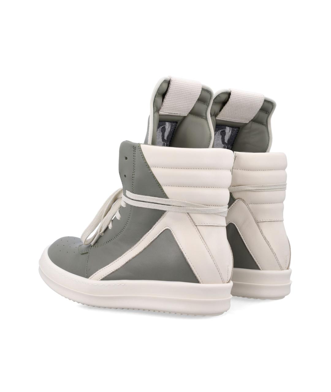 RICK OWENS Зеленые кожаные кроссовки, фото 4