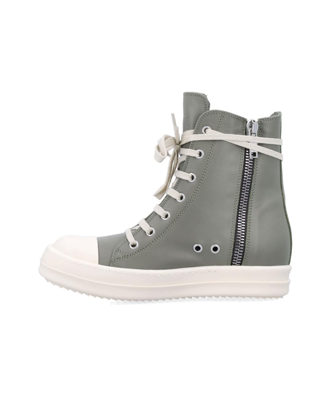 RICK OWENS Серые кожаные кроссовки, фото 3