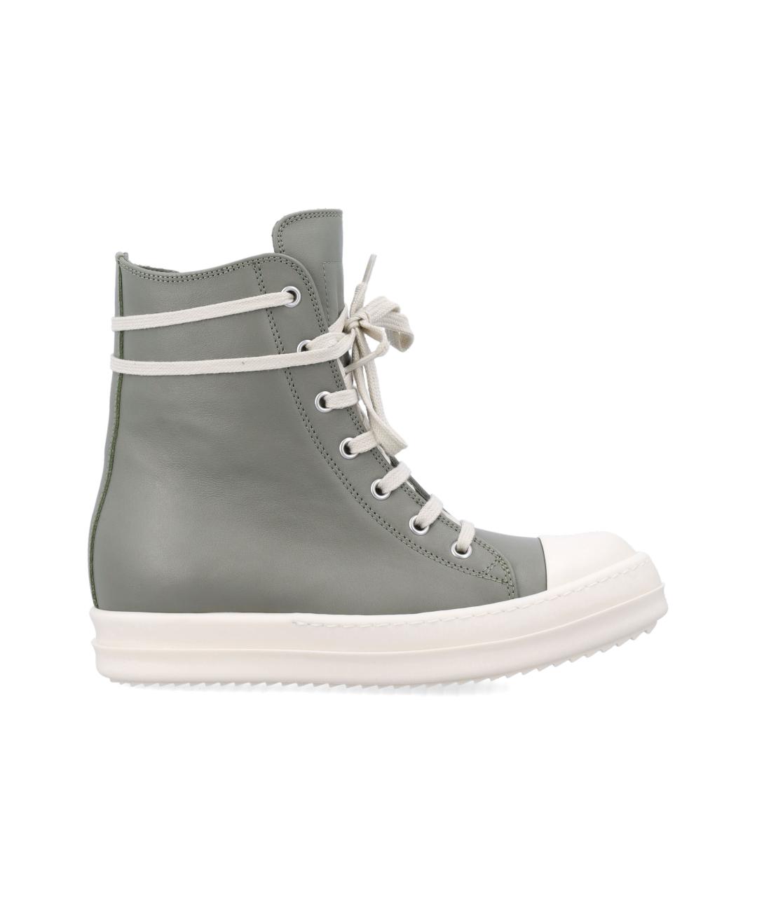 RICK OWENS Серые кожаные кроссовки, фото 1
