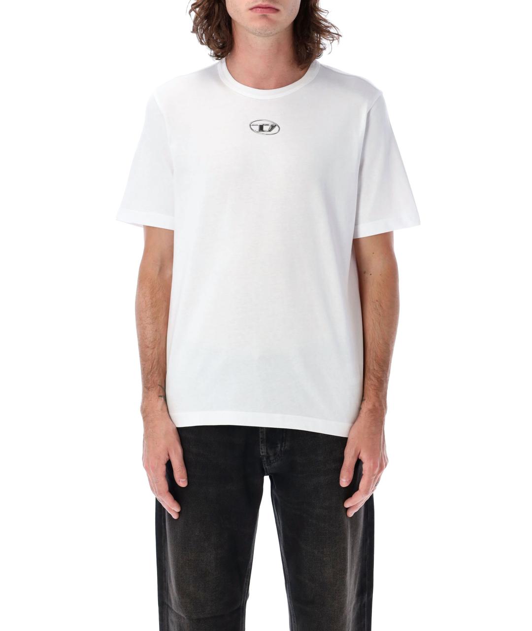 DIESEL Белая хлопковая футболка, фото 4