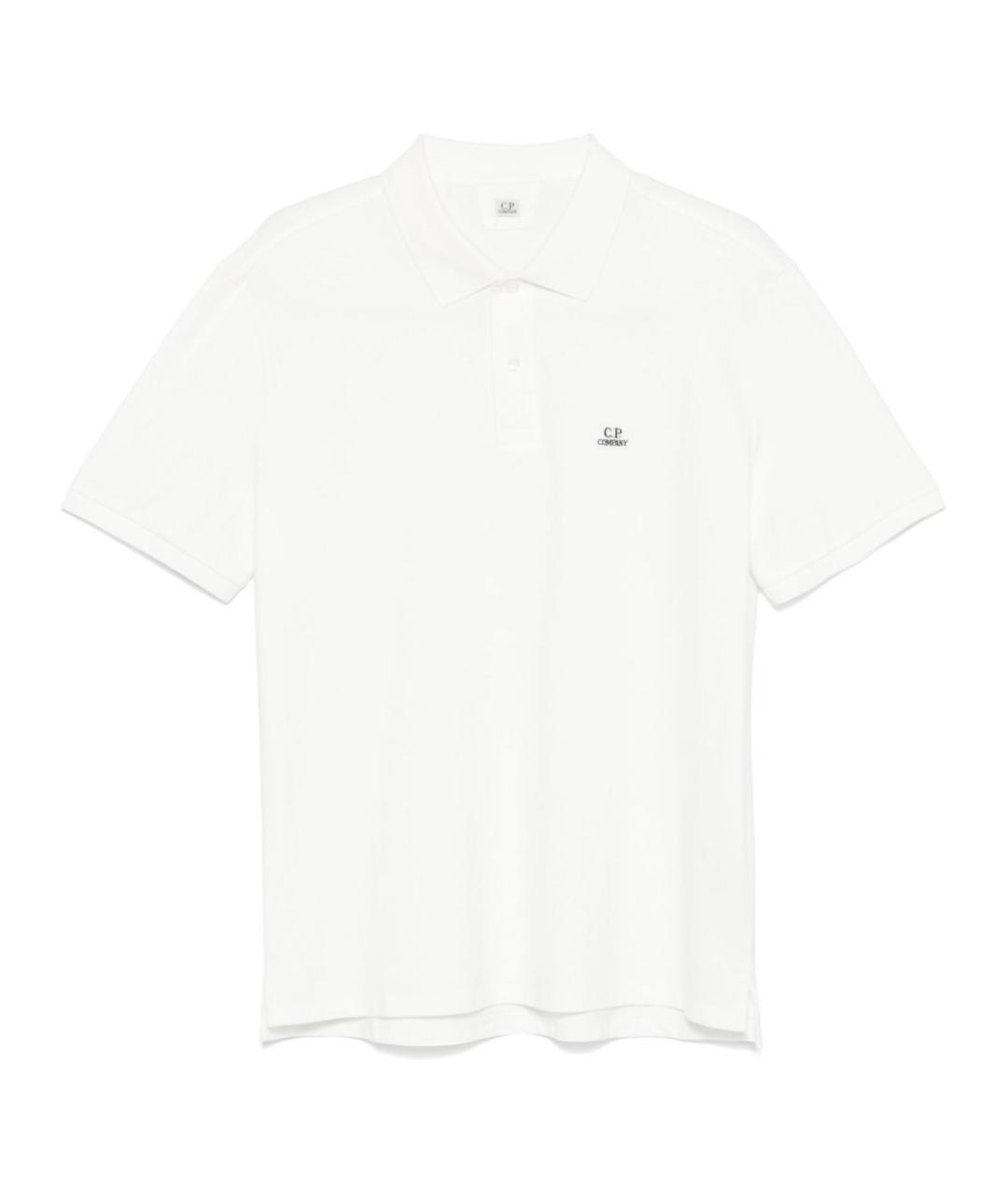 CP COMPANY Белое хлопковое поло с коротким рукавом, фото 1