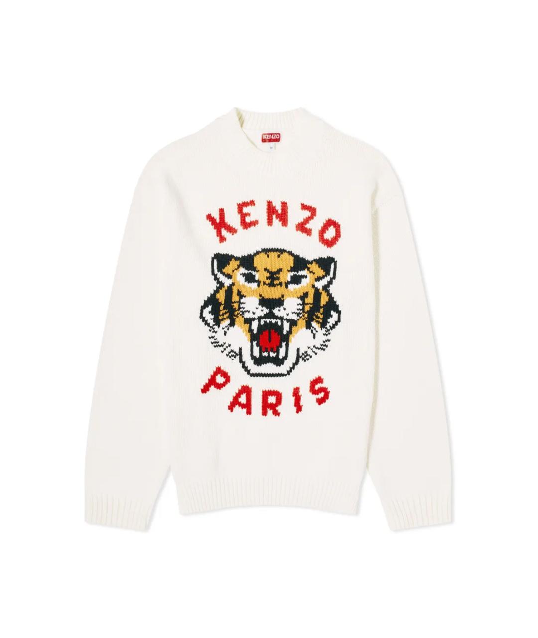 KENZO Белый хлопковый джемпер / свитер, фото 1
