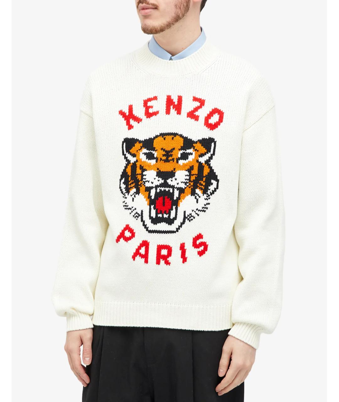 KENZO Белый хлопковый джемпер / свитер, фото 3