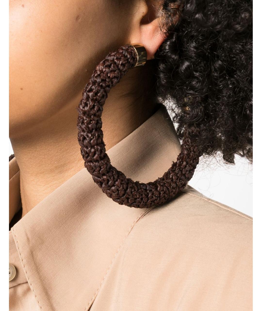 JACQUEMUS Коричневые серьги, фото 3