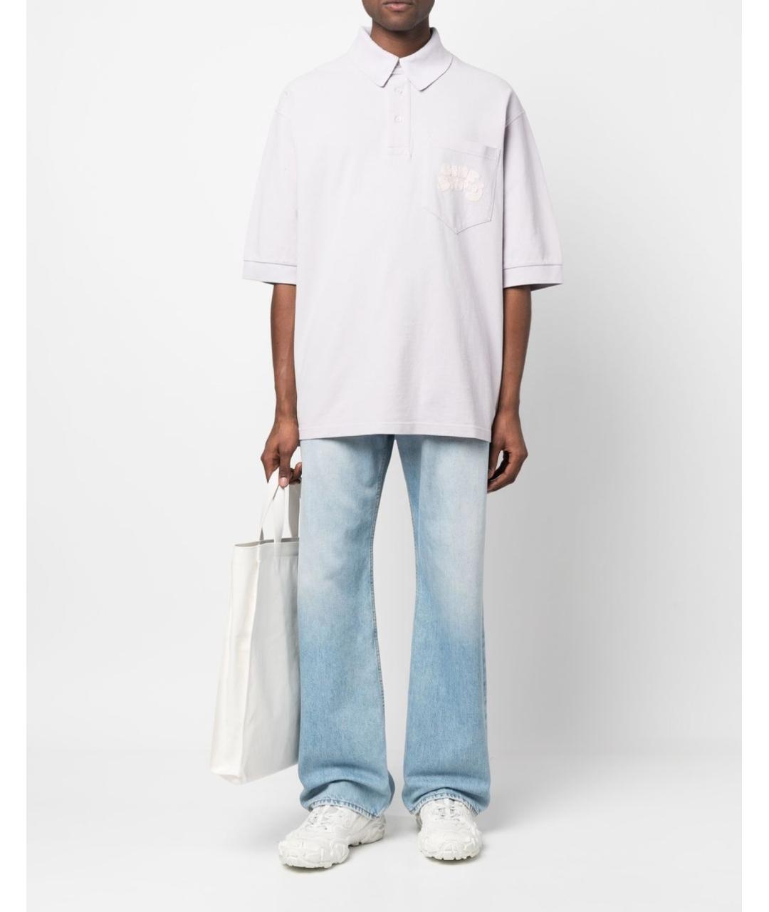 ACNE STUDIOS Фиолетовое хлопковое поло с коротким рукавом, фото 2