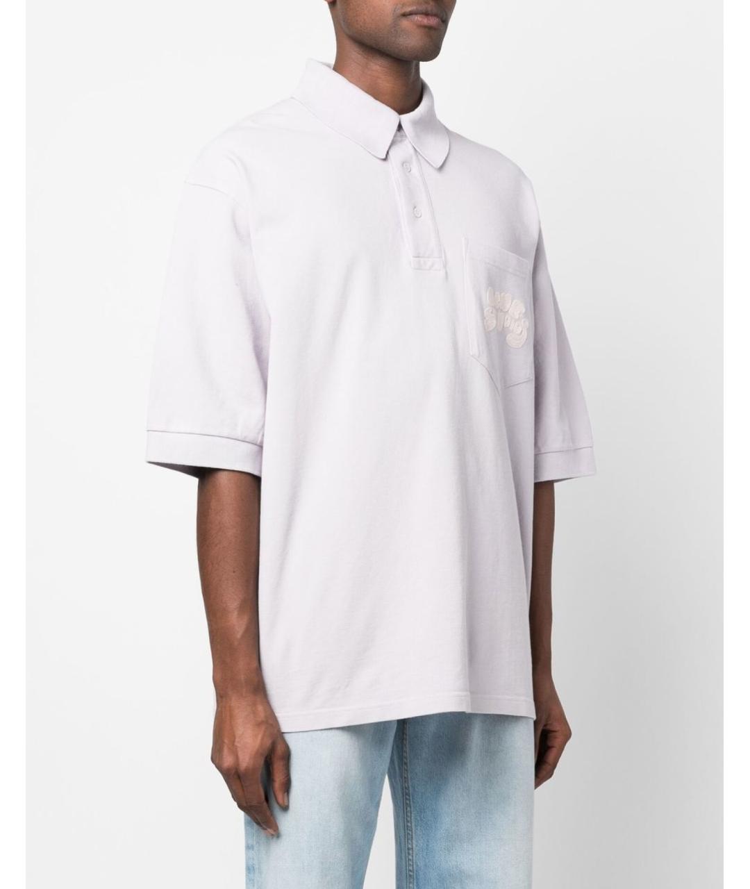 ACNE STUDIOS Фиолетовое хлопковое поло с коротким рукавом, фото 3