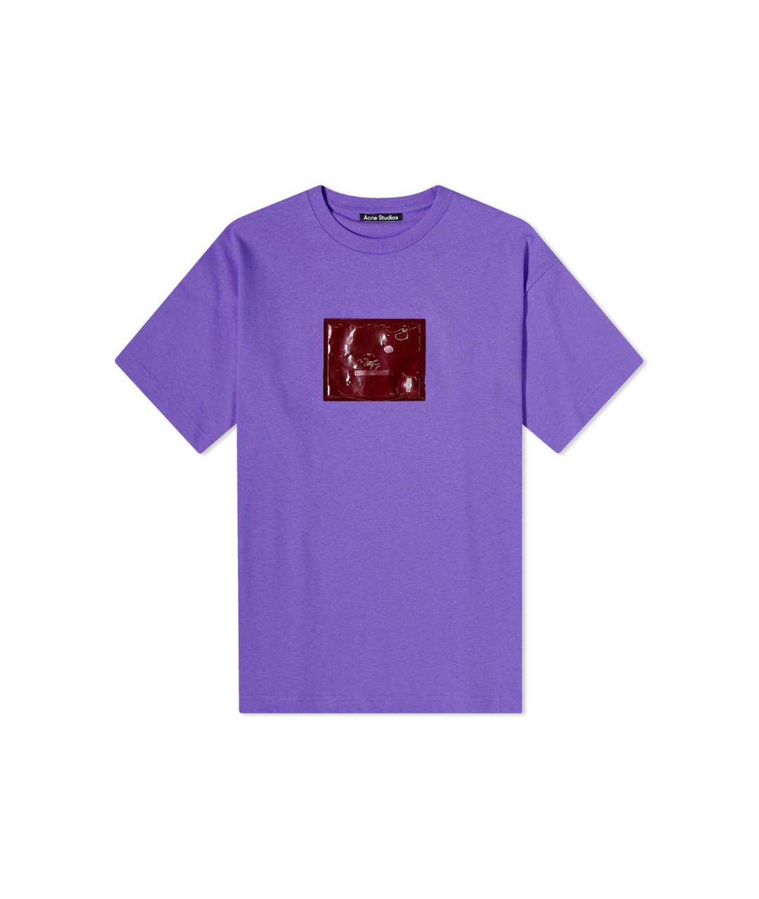 ACNE STUDIOS Фиолетовая хлопковая футболка, фото 1