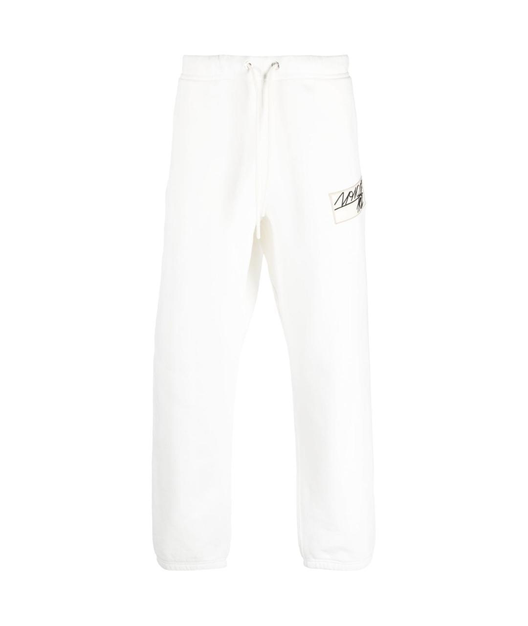 MONCLER Белые хлопковые повседневные брюки, фото 1