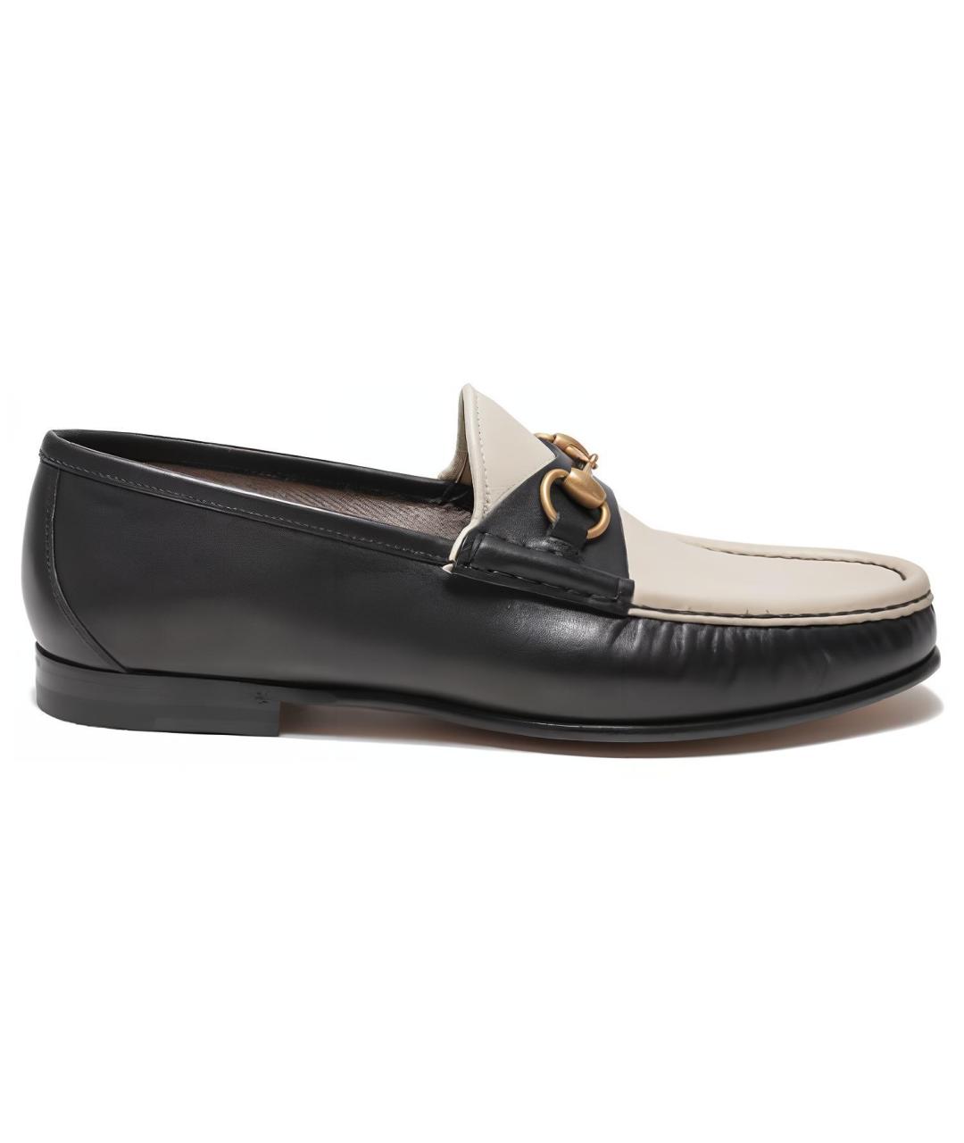 GUCCI Черные кожаные лоферы, фото 1