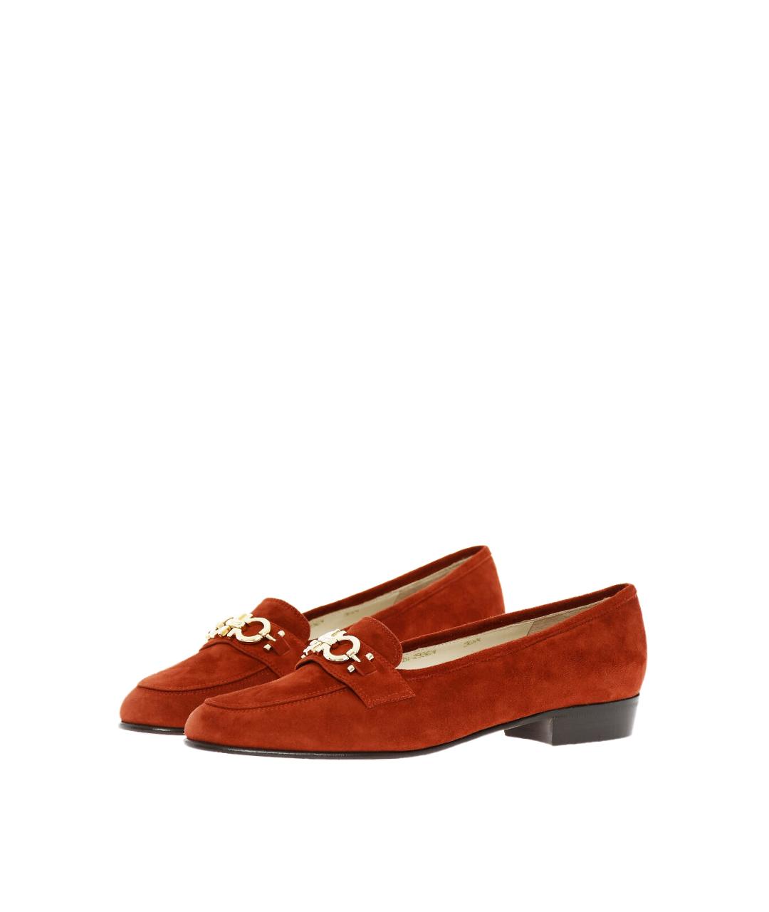 FERRAGAMO Коричневые замшевые лоферы, фото 2