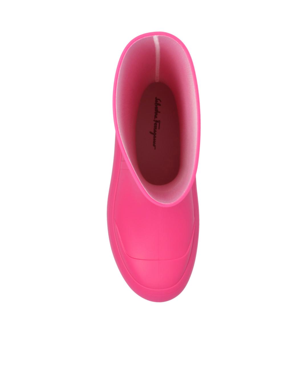 FERRAGAMO Розовые резиновые ботинки, фото 4