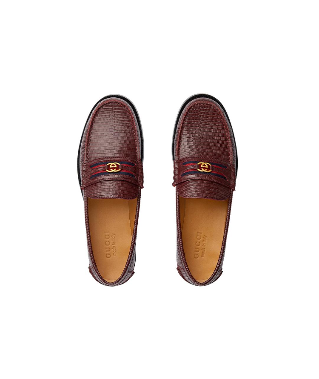GUCCI Коричневые кожаные лоферы, фото 2