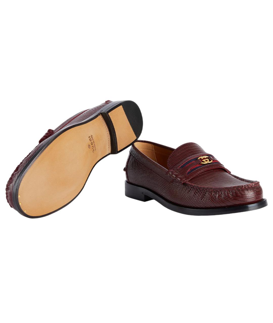 GUCCI Коричневые кожаные лоферы, фото 4