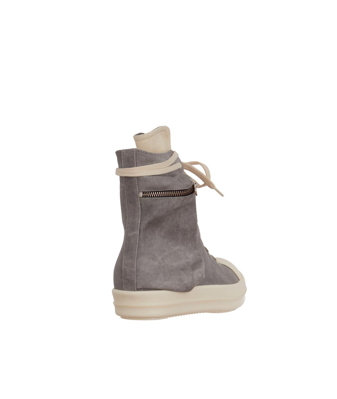 RICK OWENS DRKSHDW Серые кожаные низкие кроссовки / кеды, фото 5