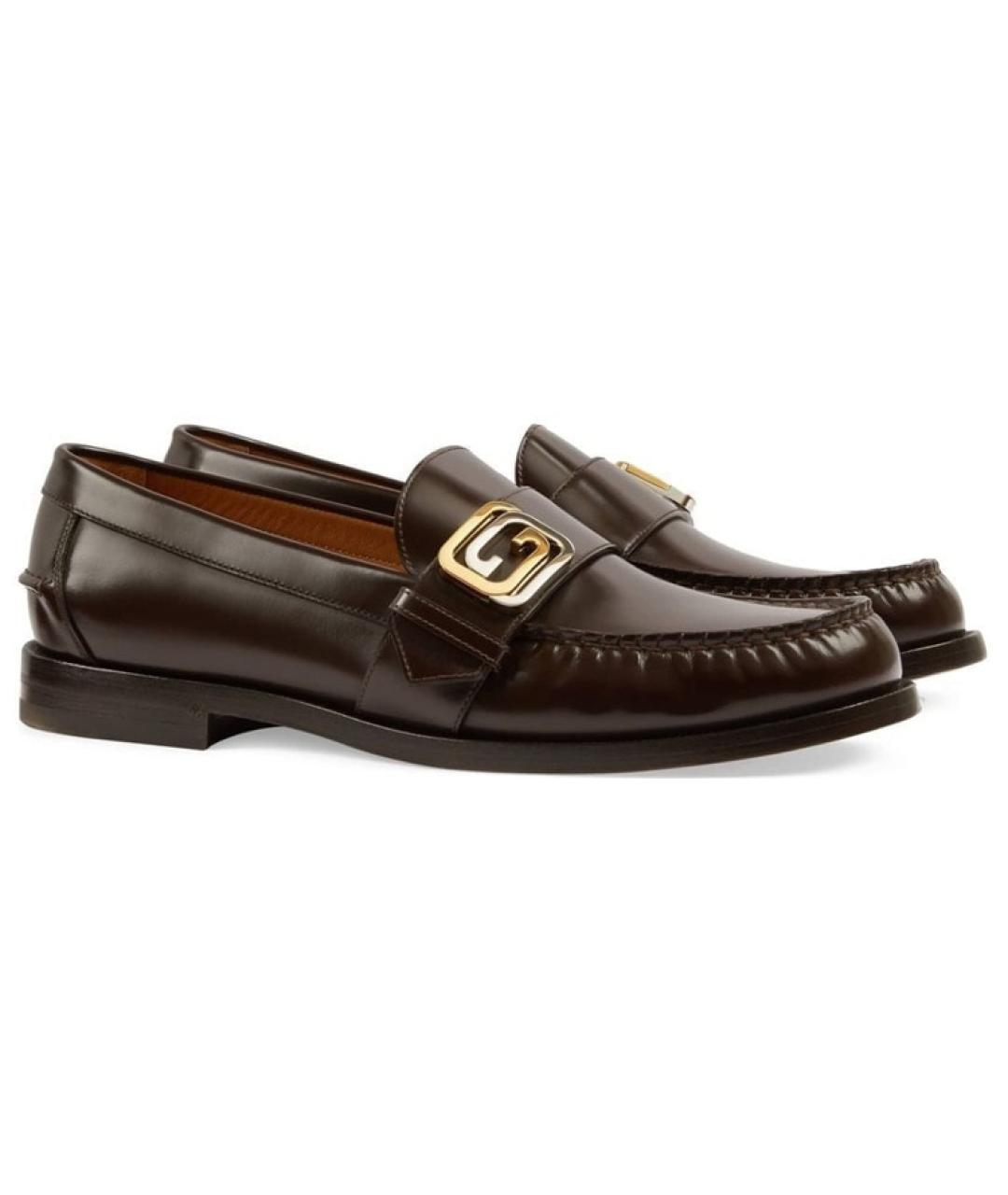 GUCCI Коричневые кожаные лоферы, фото 3