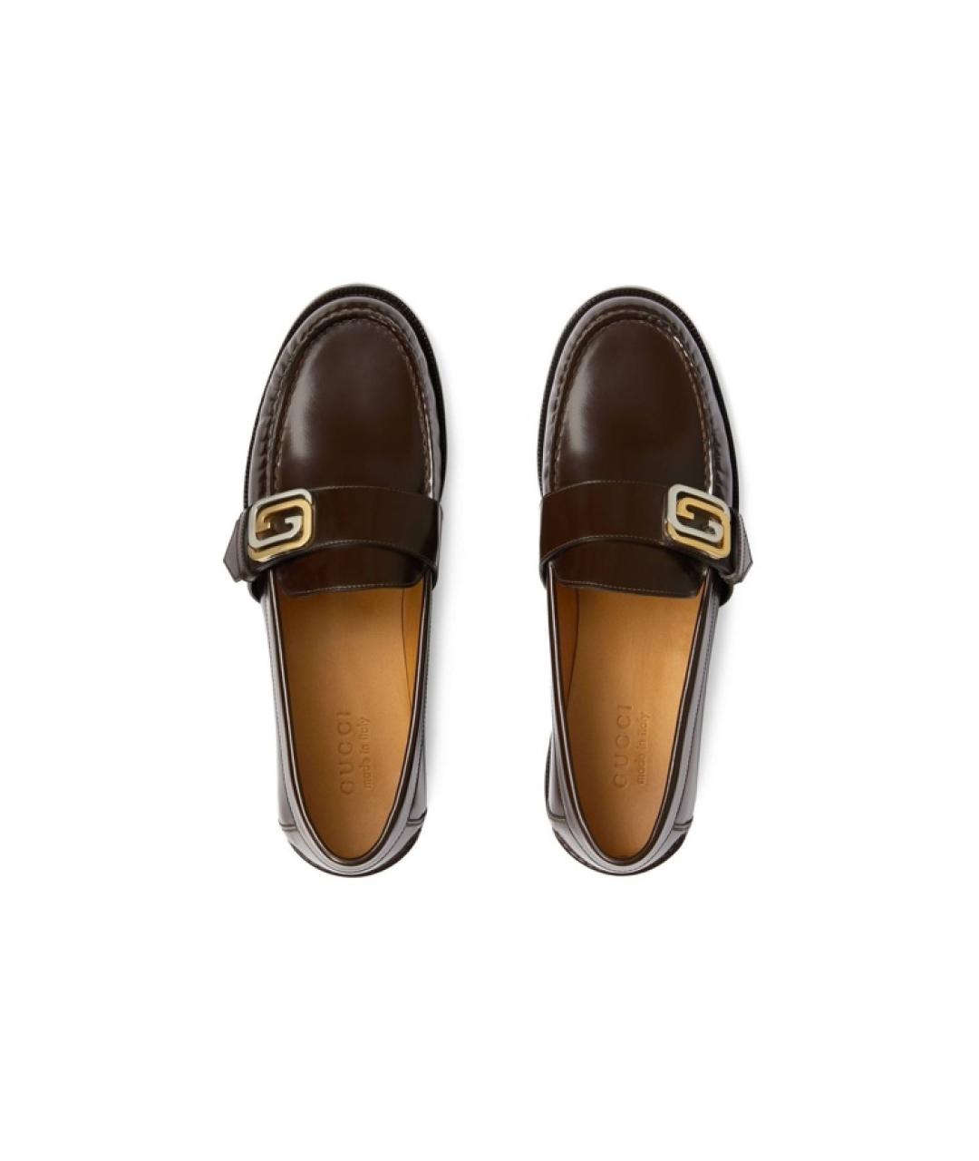 GUCCI Коричневые кожаные лоферы, фото 4