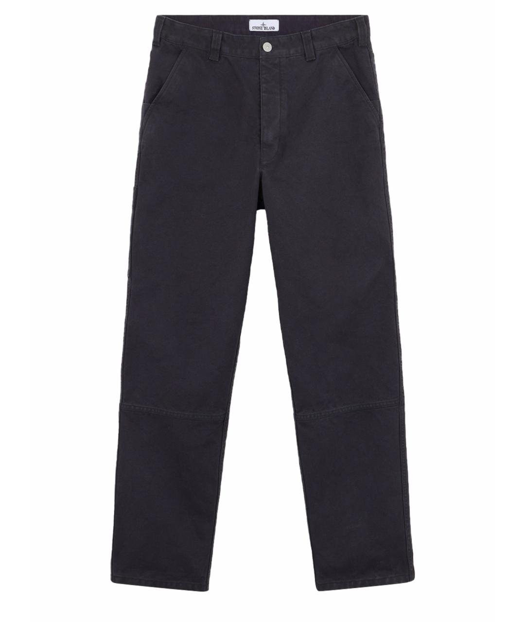 STONE ISLAND Темно-синие хлопковые повседневные брюки, фото 1