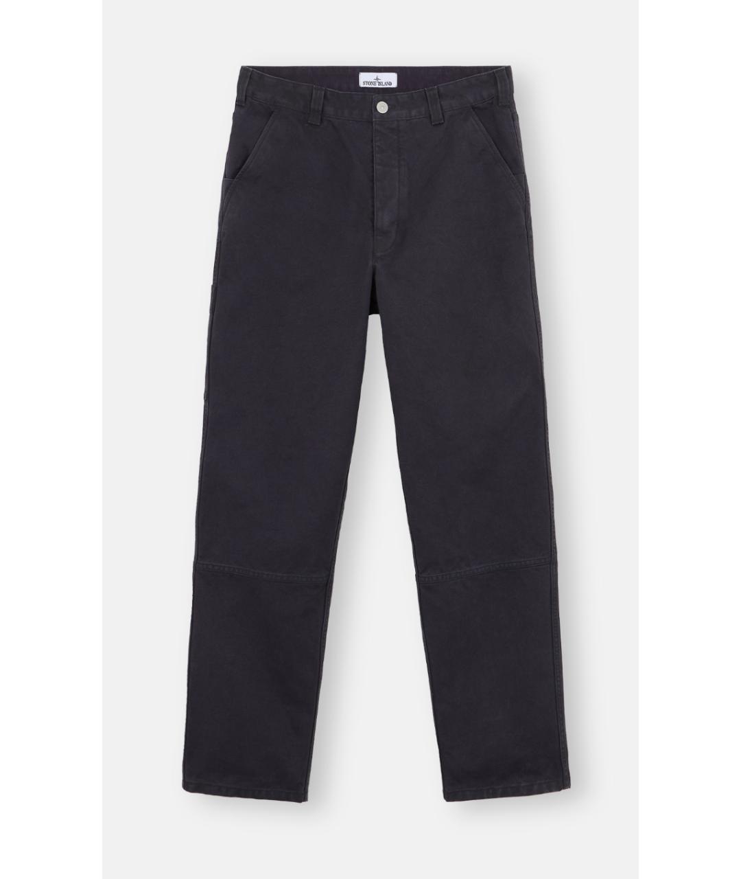 STONE ISLAND Темно-синие хлопковые повседневные брюки, фото 5