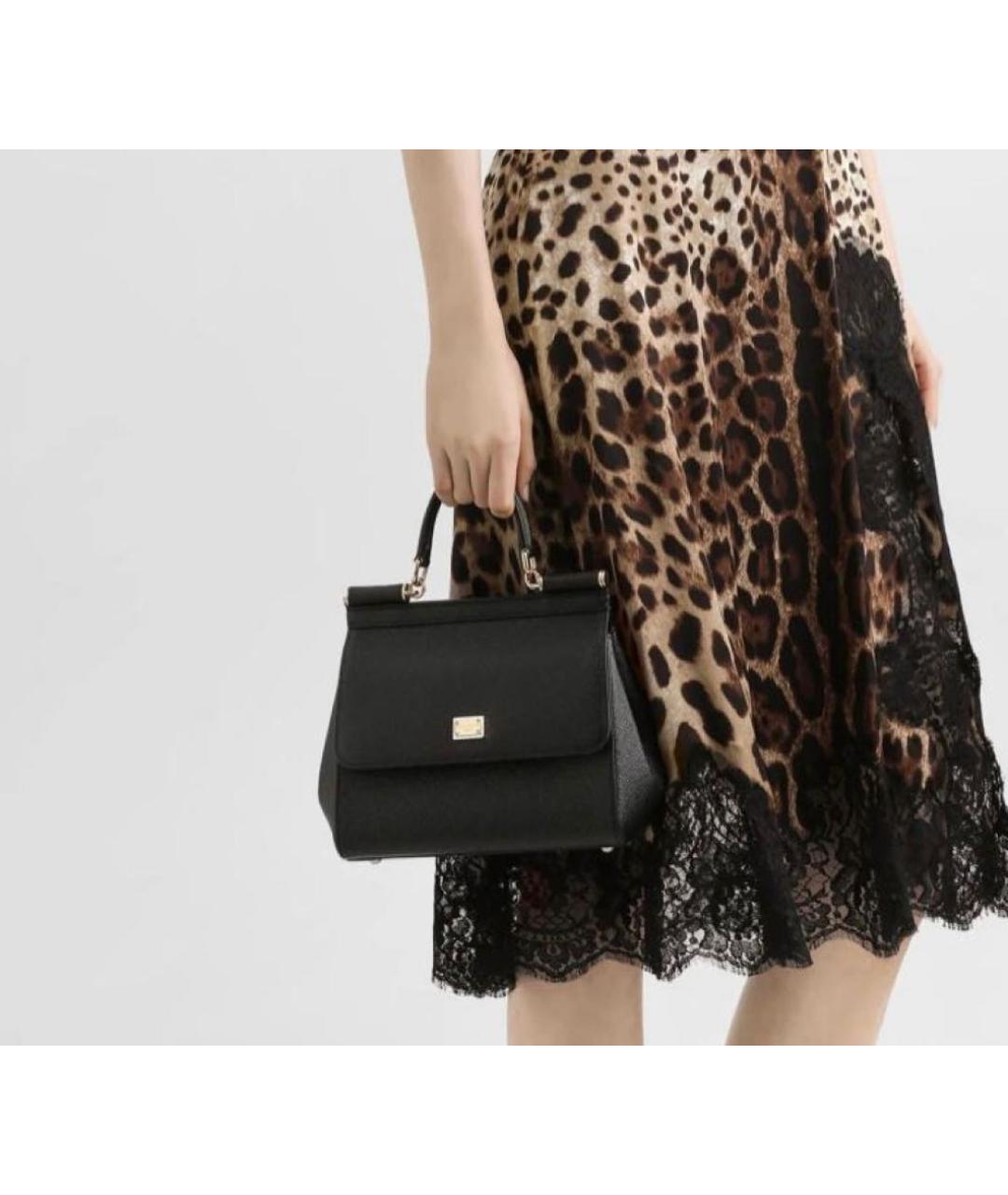 DOLCE&GABBANA Черная кожаная сумка через плечо, фото 5