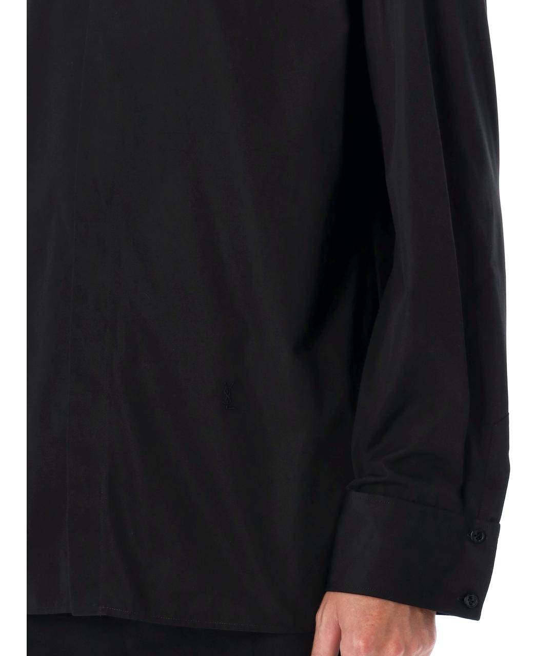 SAINT LAURENT Черная хлопковая классическая рубашка, фото 3