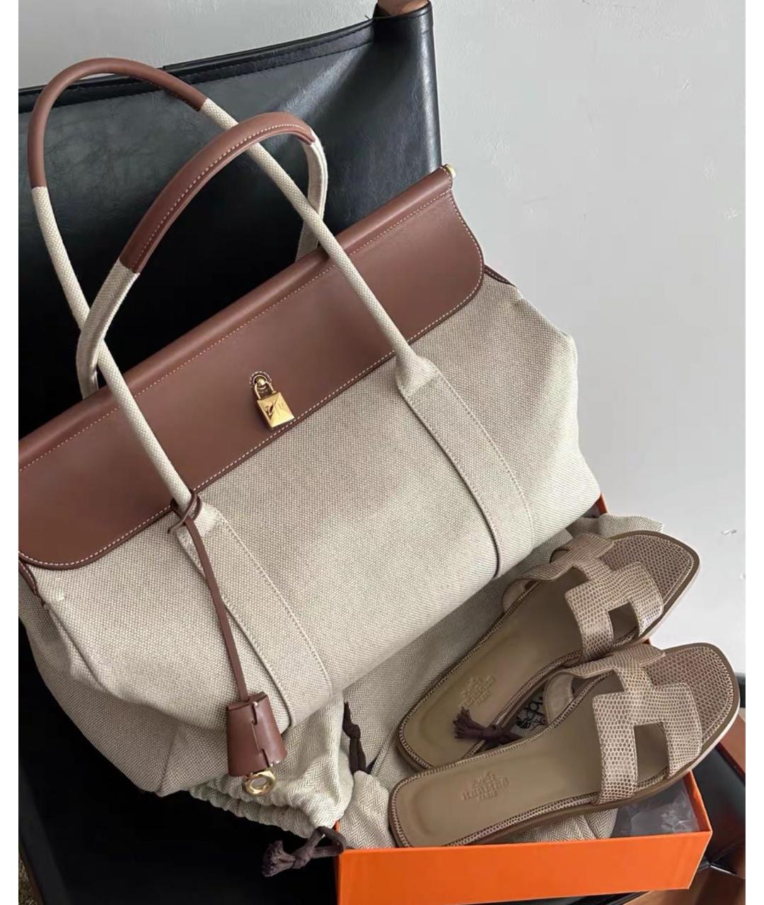 LORO PIANA Бежевая сумка тоут, фото 3
