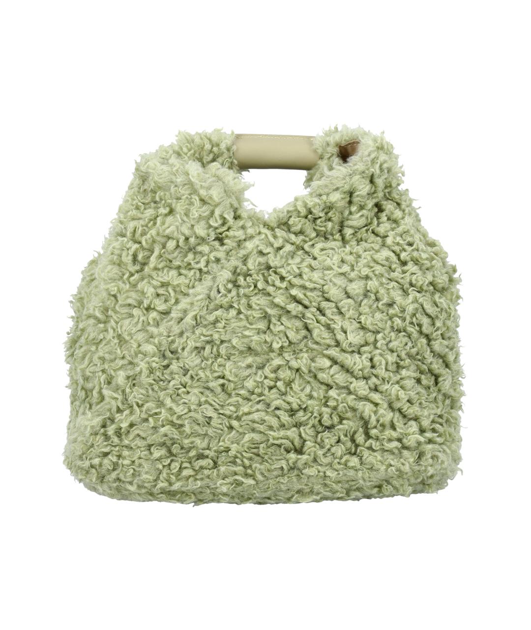 MAISON MARGIELA Зеленая синтетическая сумка с короткими ручками, фото 4
