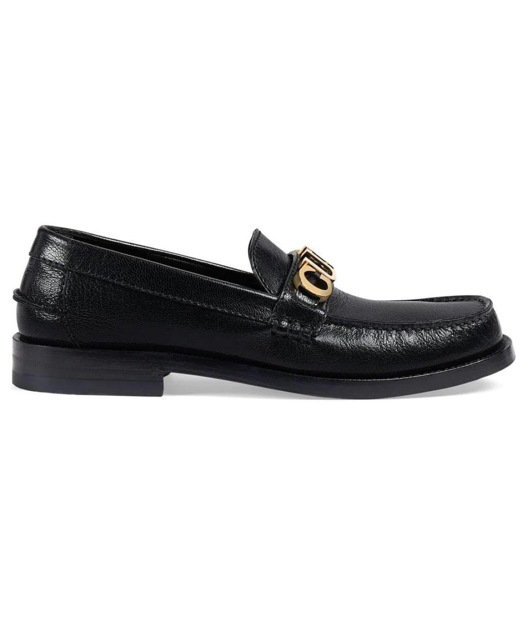 GUCCI Черные кожаные лоферы, фото 1