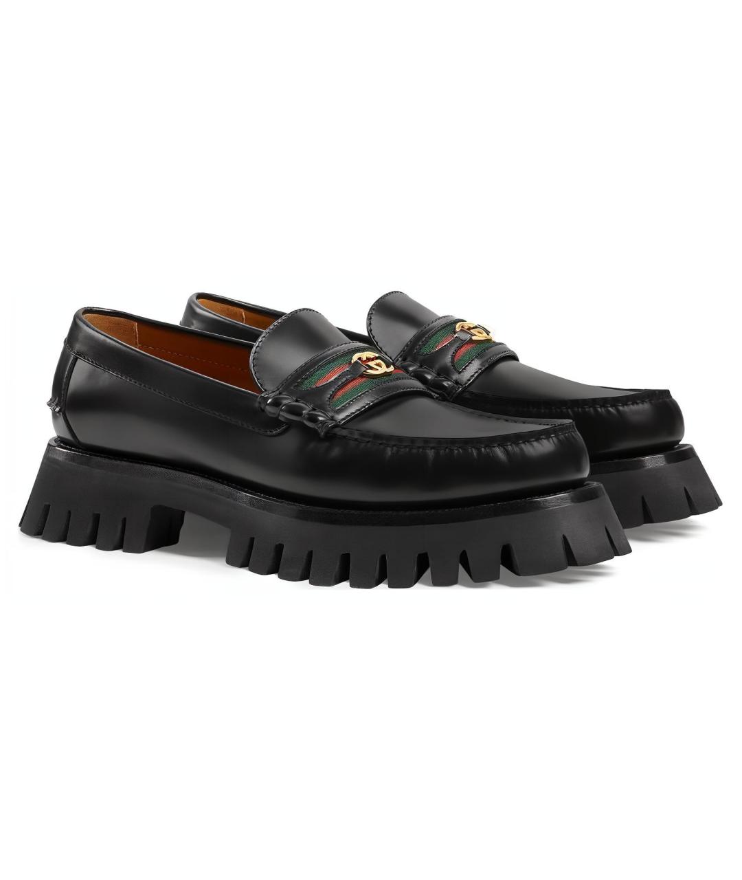 GUCCI Черные кожаные лоферы, фото 3