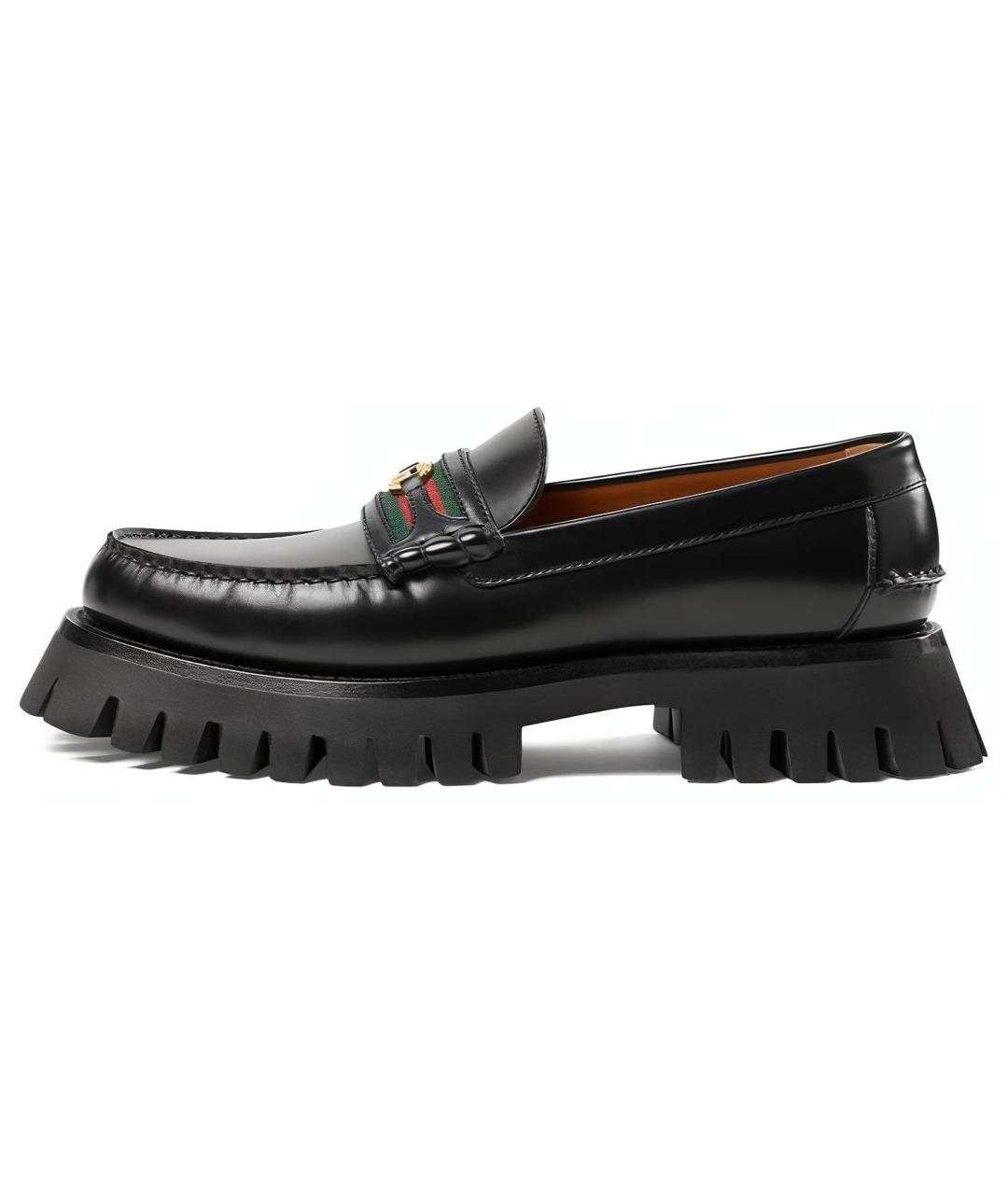 GUCCI Черные кожаные лоферы, фото 6