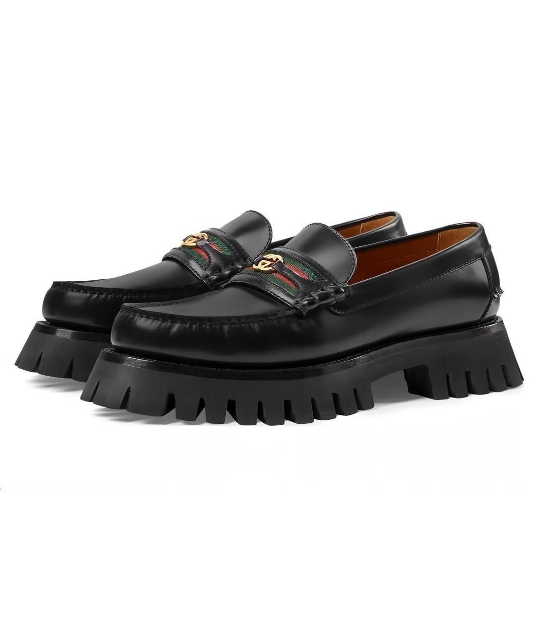 GUCCI Черные кожаные лоферы, фото 2