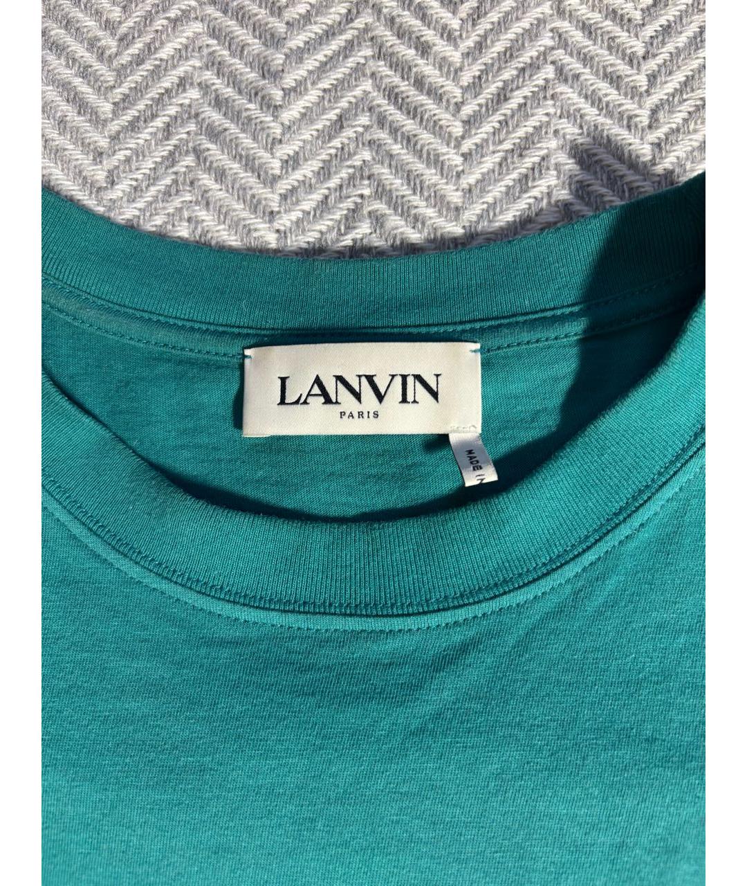 LANVIN Зеленая хлопковая футболка, фото 2