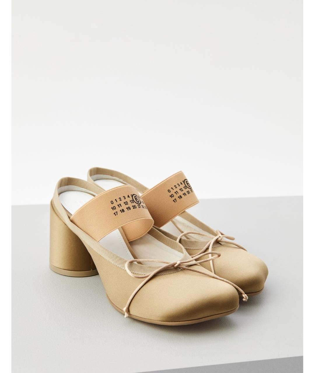 MM6 MAISON MARGIELA Бежевые текстильные мюли, фото 2