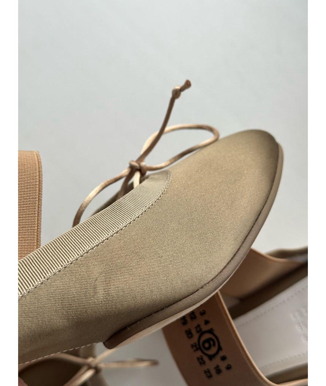 MM6 MAISON MARGIELA Бежевые текстильные мюли, фото 7