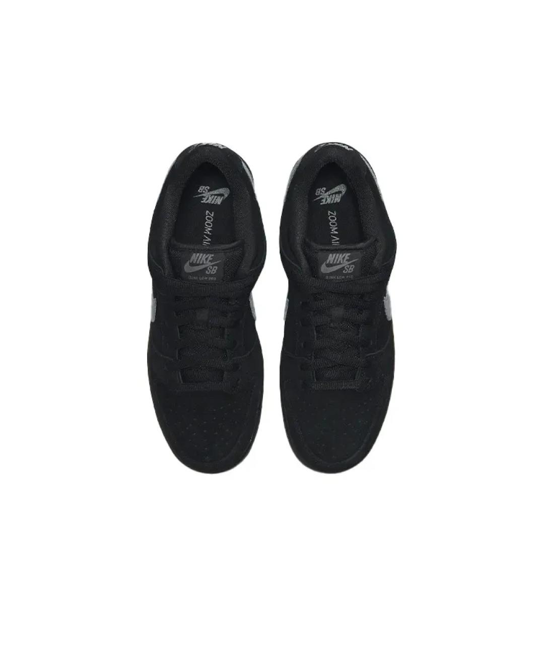 NIKE Черные текстильные низкие кроссовки / кеды, фото 4