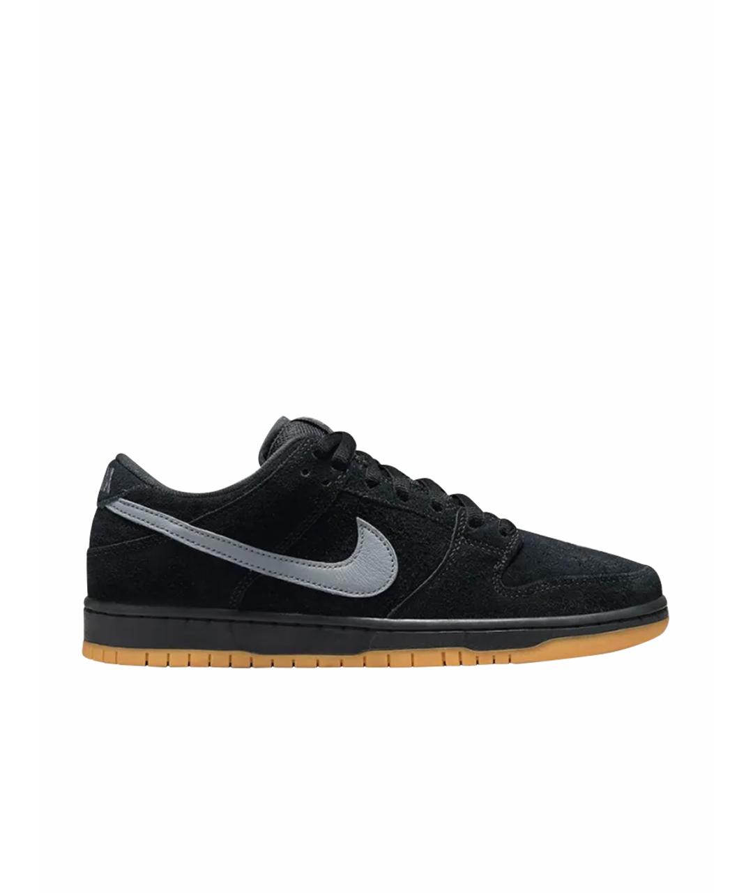NIKE Черные текстильные низкие кроссовки / кеды, фото 1