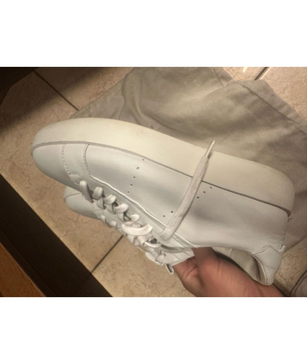 SANTONI Белые кожаные кеды, фото 3