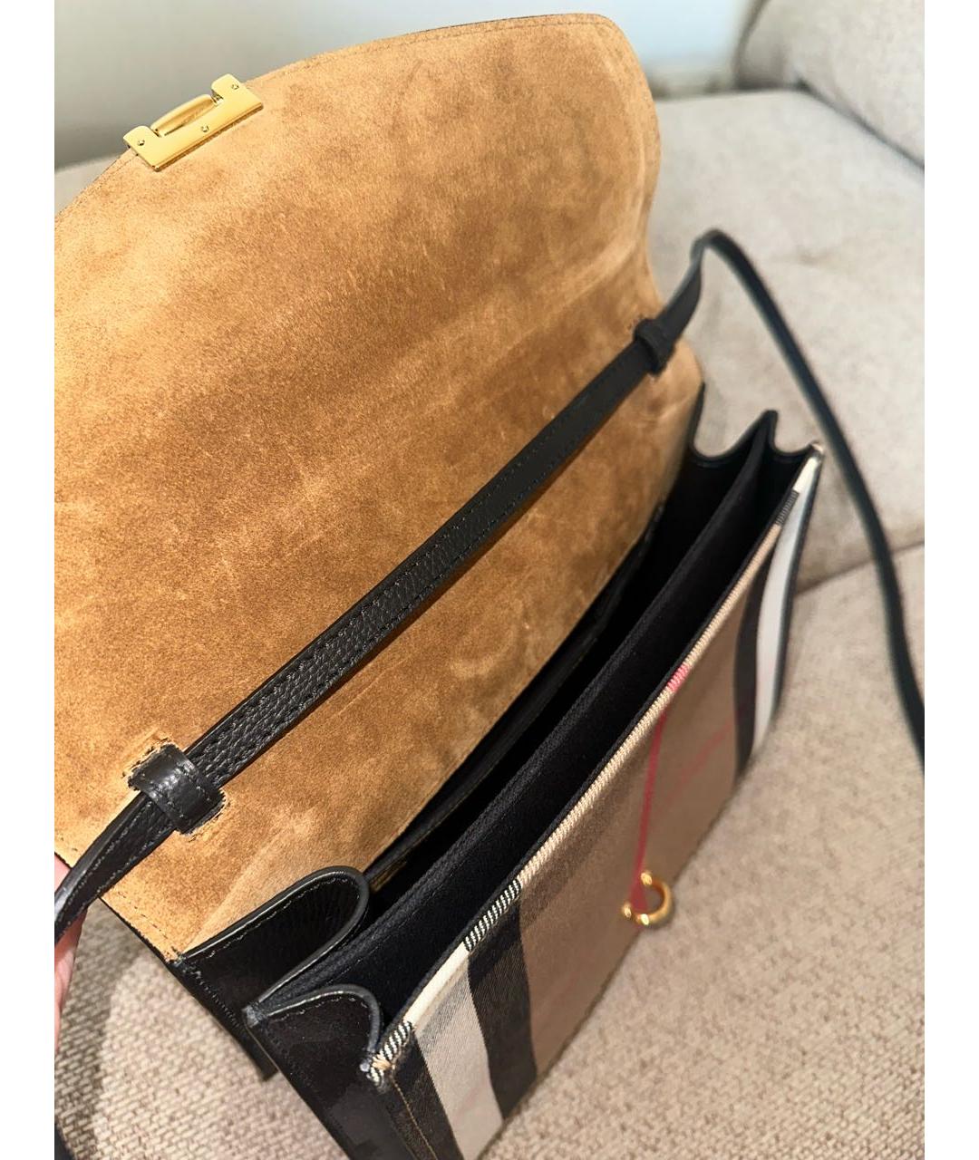 BURBERRY Черная кожаная сумка через плечо, фото 5