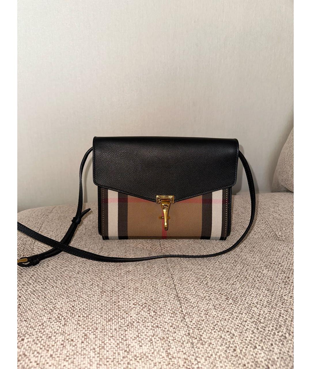 BURBERRY Черная кожаная сумка через плечо, фото 2