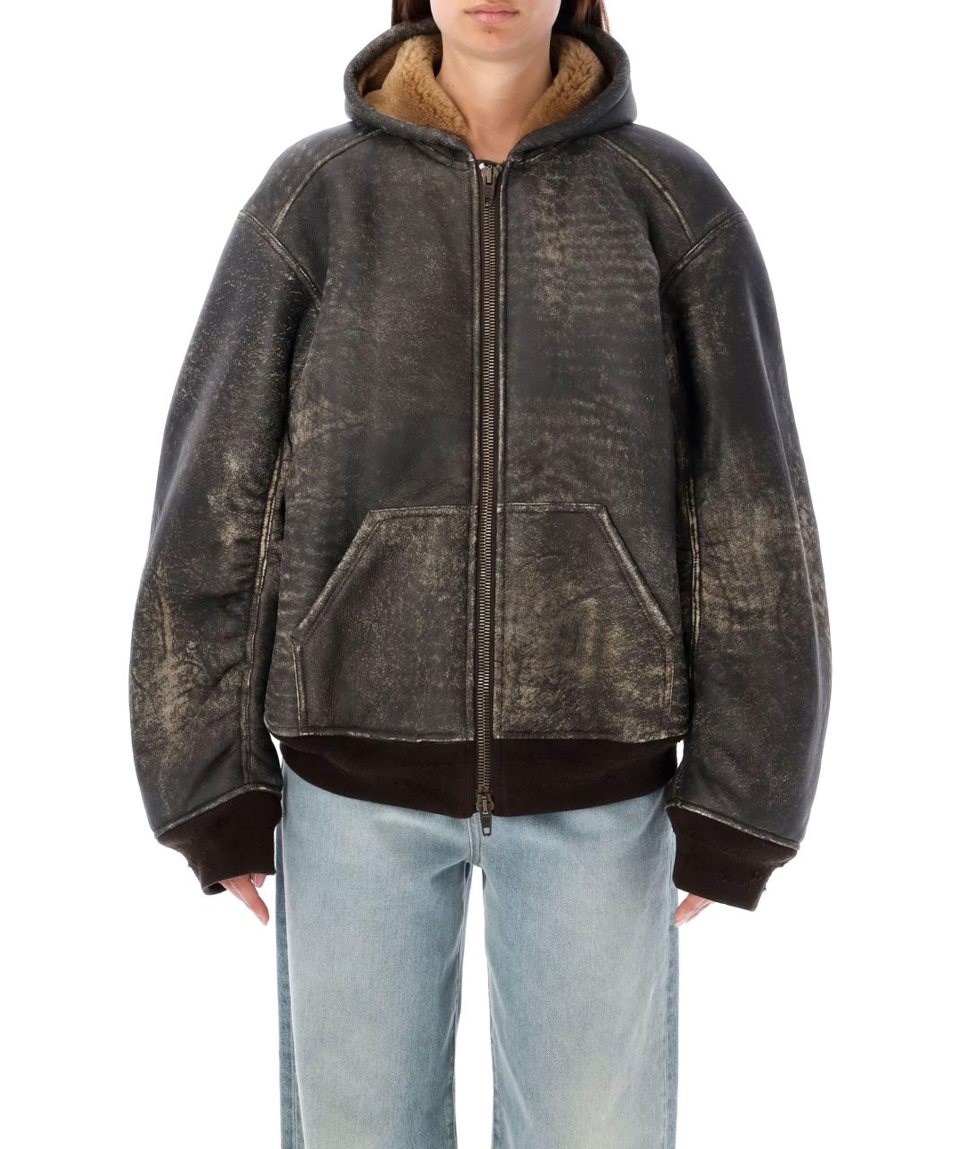 BALENCIAGA Коричневая меховая дубленка, фото 2