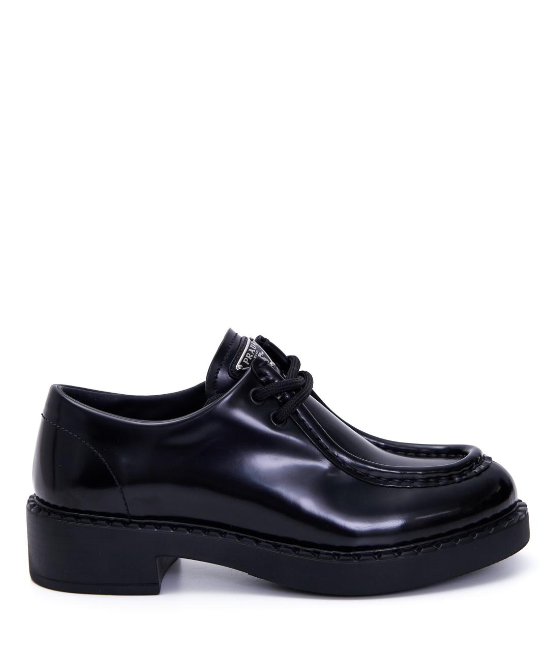 PRADA Черные кожаные ботинки, фото 1