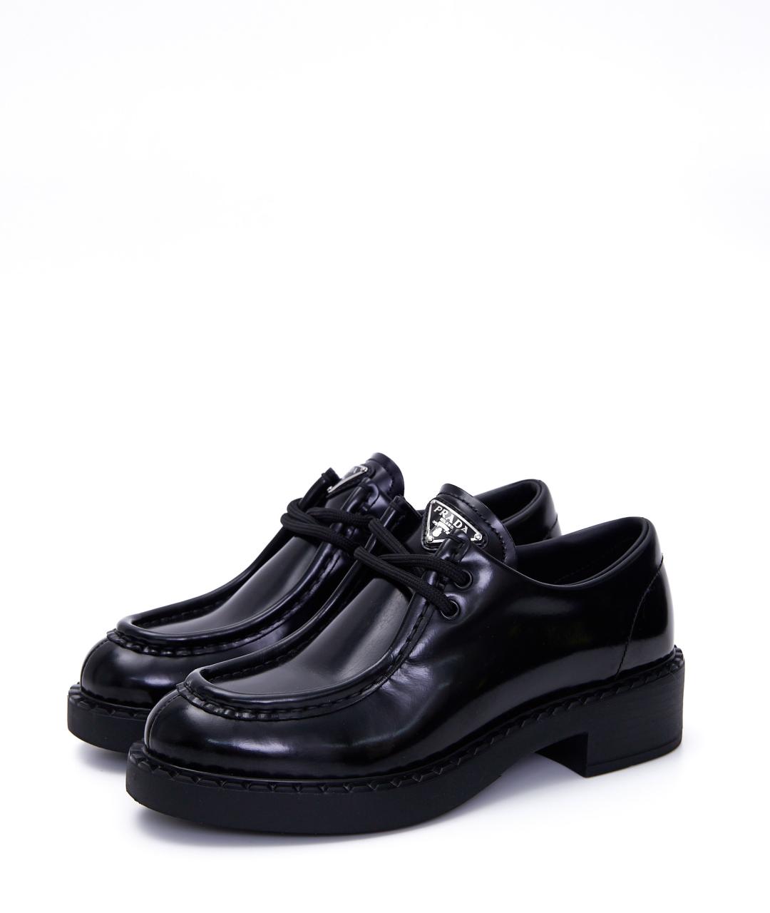 PRADA Черные кожаные ботинки, фото 2